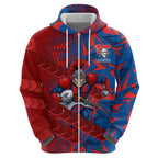 Newcastle Knights Rugby Hoodie Fierce Mascot Geometric Tribal Art