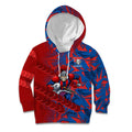 Newcastle Knights Rugby Kid Hoodie Fierce Mascot Geometric Tribal Art