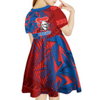 Newcastle Knights Rugby Kid Short Sleeve Dress Fierce Mascot Geometric Tribal Art