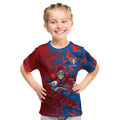 Newcastle Knights Rugby Kid T Shirt Fierce Mascot Geometric Tribal Art