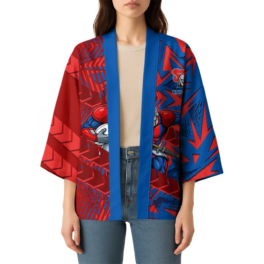 Newcastle Knights Rugby Kimono Fierce Mascot Geometric Tribal Art