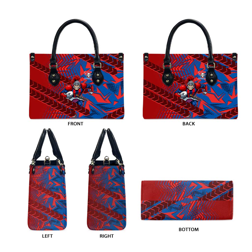 Newcastle Knights Rugby Leather Bag Fierce Mascot Geometric Tribal Art