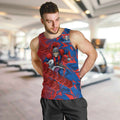 Newcastle Knights Rugby Men Tank Top Fierce Mascot Geometric Tribal Art