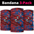 Newcastle Knights Rugby Neck Gaiter Fierce Mascot Geometric Tribal Art