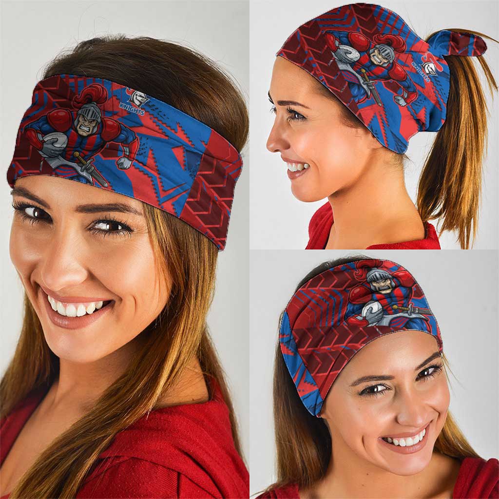 Newcastle Knights Rugby Neck Gaiter Fierce Mascot Geometric Tribal Art