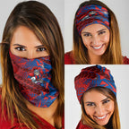 Newcastle Knights Rugby Neck Gaiter Fierce Mascot Geometric Tribal Art