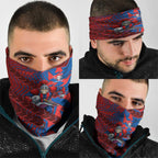 Newcastle Knights Rugby Neck Gaiter Fierce Mascot Geometric Tribal Art