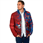 Newcastle Knights Rugby Padded Jacket Fierce Mascot Geometric Tribal Art