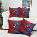 Newcastle Knights Rugby Pillow Cover Fierce Mascot Geometric Tribal Art