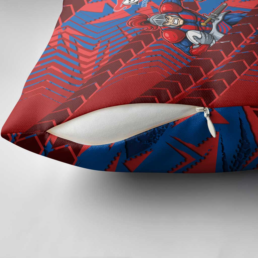 Newcastle Knights Rugby Pillow Cover Fierce Mascot Geometric Tribal Art