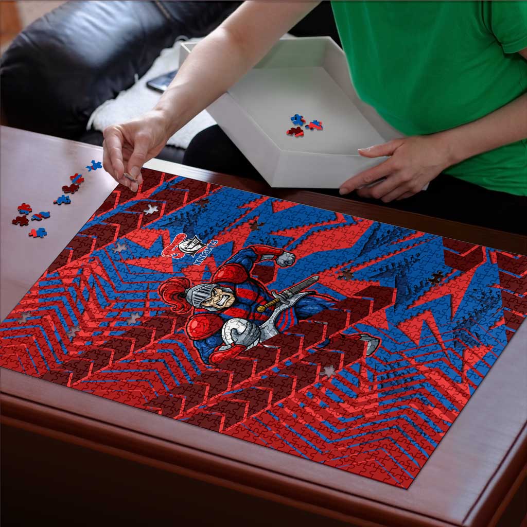 Newcastle Knights Rugby Puzzle Fierce Mascot Geometric Tribal Art