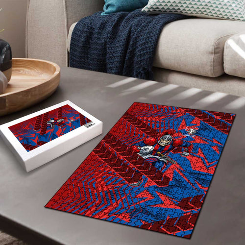 Newcastle Knights Rugby Puzzle Fierce Mascot Geometric Tribal Art