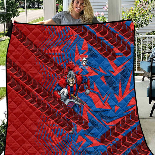 Newcastle Knights Rugby Quilt Fierce Mascot Geometric Tribal Art
