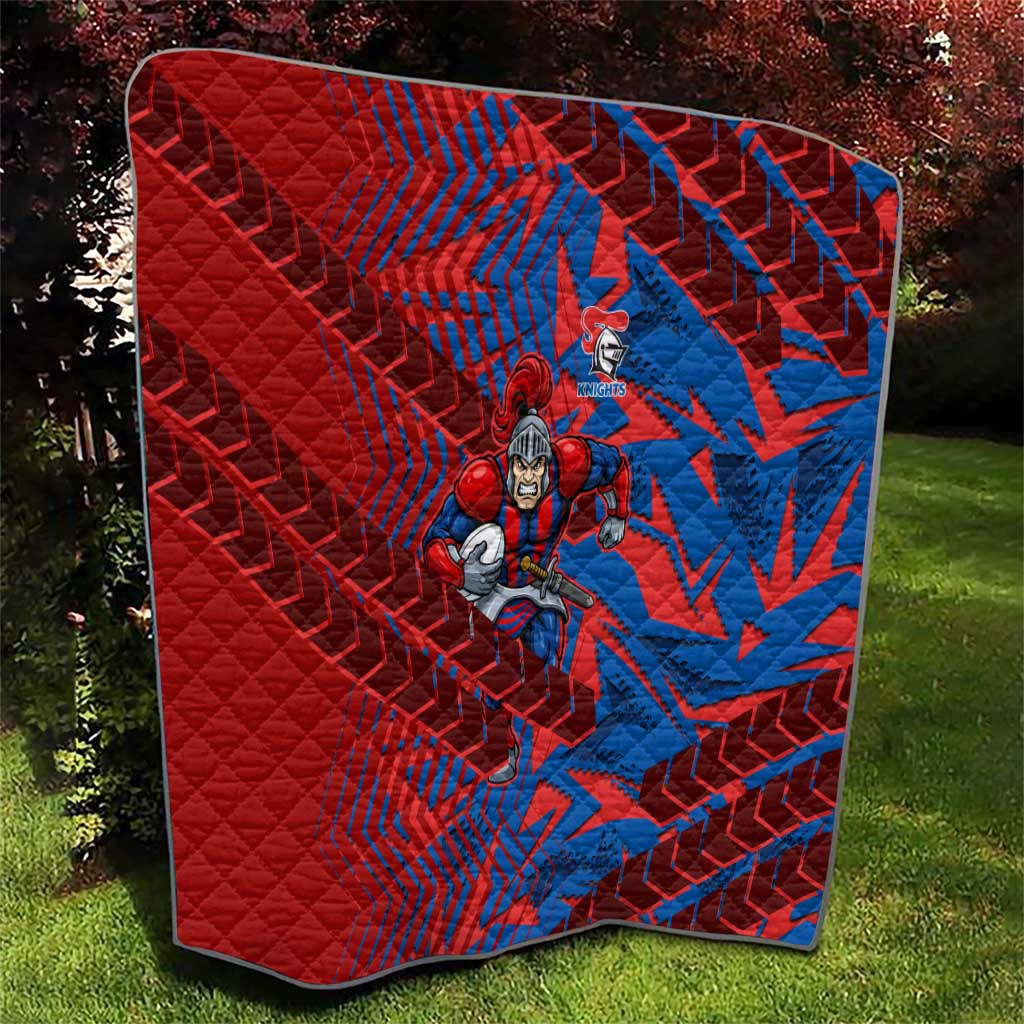 Newcastle Knights Rugby Quilt Fierce Mascot Geometric Tribal Art