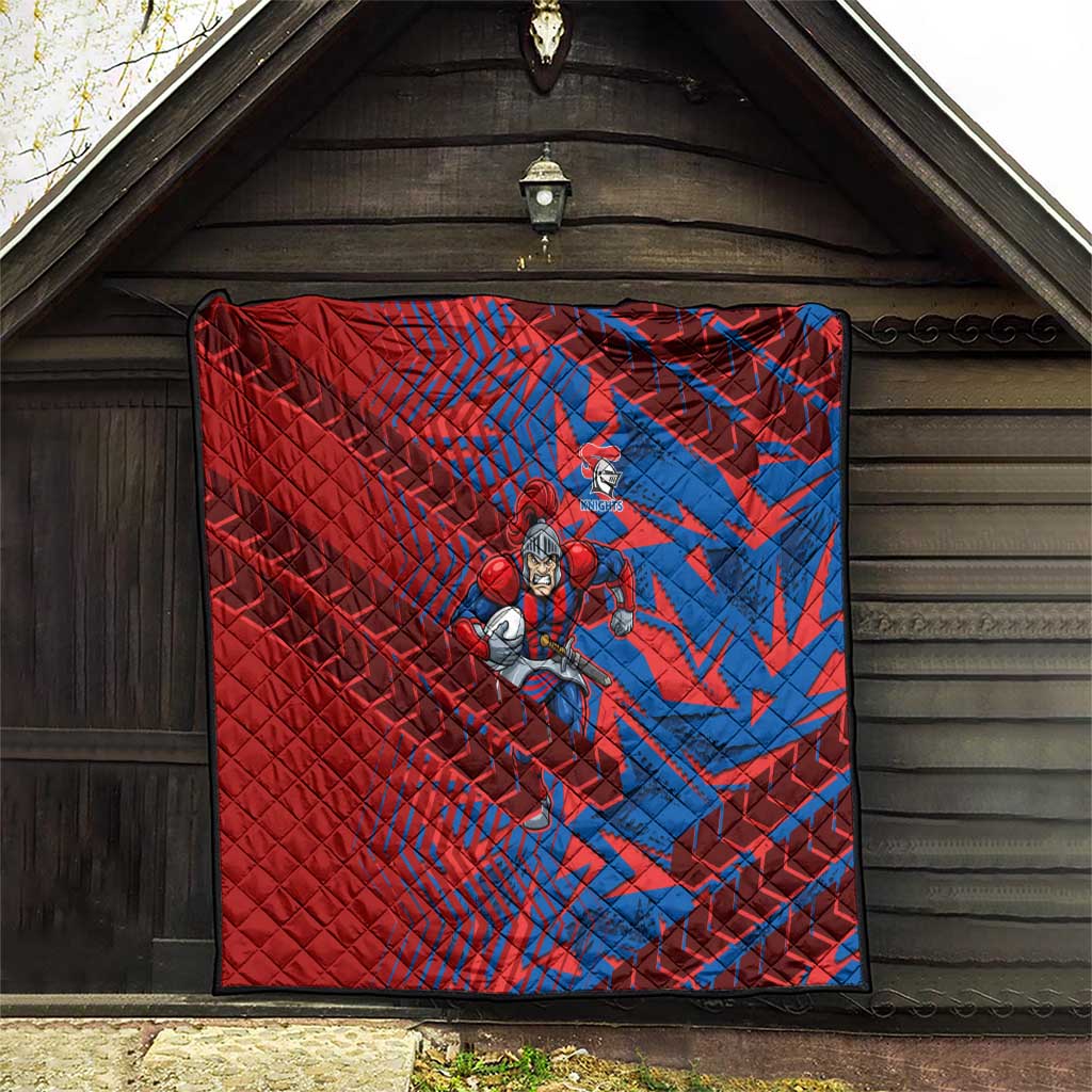 Newcastle Knights Rugby Quilt Fierce Mascot Geometric Tribal Art