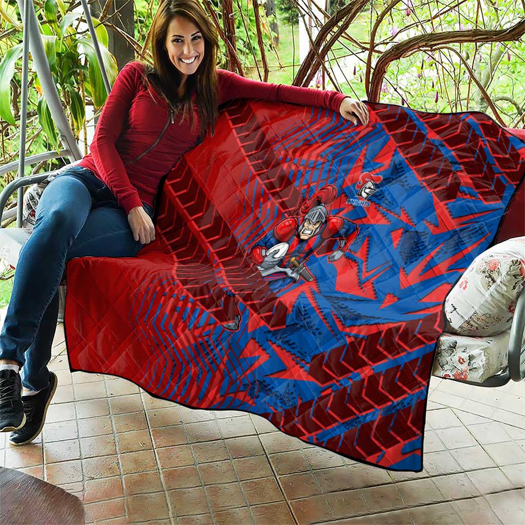 Newcastle Knights Rugby Quilt Fierce Mascot Geometric Tribal Art