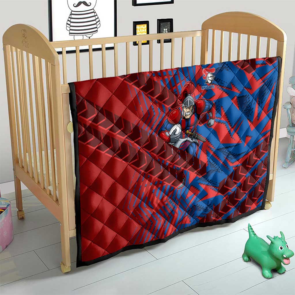 Newcastle Knights Rugby Quilt Fierce Mascot Geometric Tribal Art