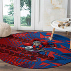 Newcastle Knights Rugby Round Carpet Fierce Mascot Geometric Tribal Art