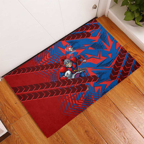 Newcastle Knights Rugby Rubber Doormat Fierce Mascot Geometric Tribal Art