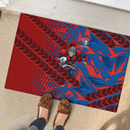 Newcastle Knights Rugby Rubber Doormat Fierce Mascot Geometric Tribal Art