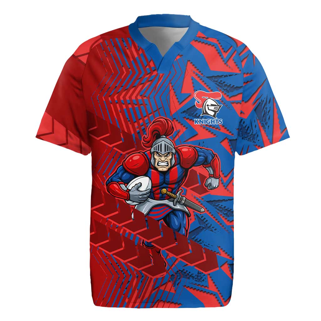Newcastle Knights Rugby Rugby Jersey Fierce Mascot Geometric Tribal Art