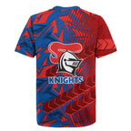 Newcastle Knights Rugby Rugby Jersey Fierce Mascot Geometric Tribal Art