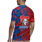 Newcastle Knights Rugby Rugby Jersey Fierce Mascot Geometric Tribal Art