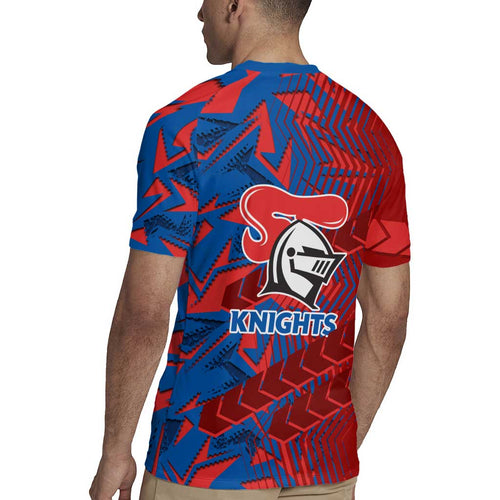 Newcastle Knights Rugby Rugby Jersey Fierce Mascot Geometric Tribal Art