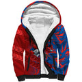 Newcastle Knights Rugby Sherpa Hoodie Fierce Mascot Geometric Tribal Art