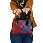 Newcastle Knights Rugby Shoulder Handbag Fierce Mascot Geometric Tribal Art