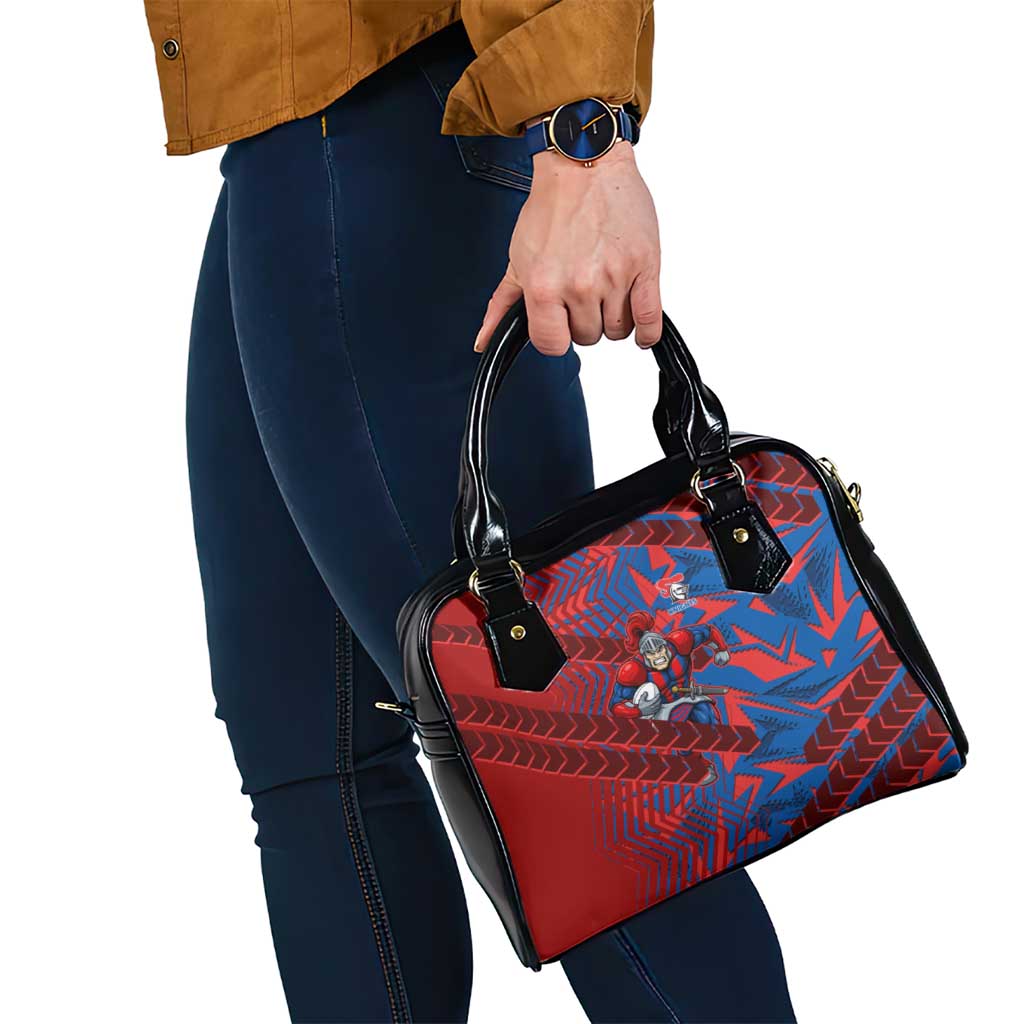 Newcastle Knights Rugby Shoulder Handbag Fierce Mascot Geometric Tribal Art