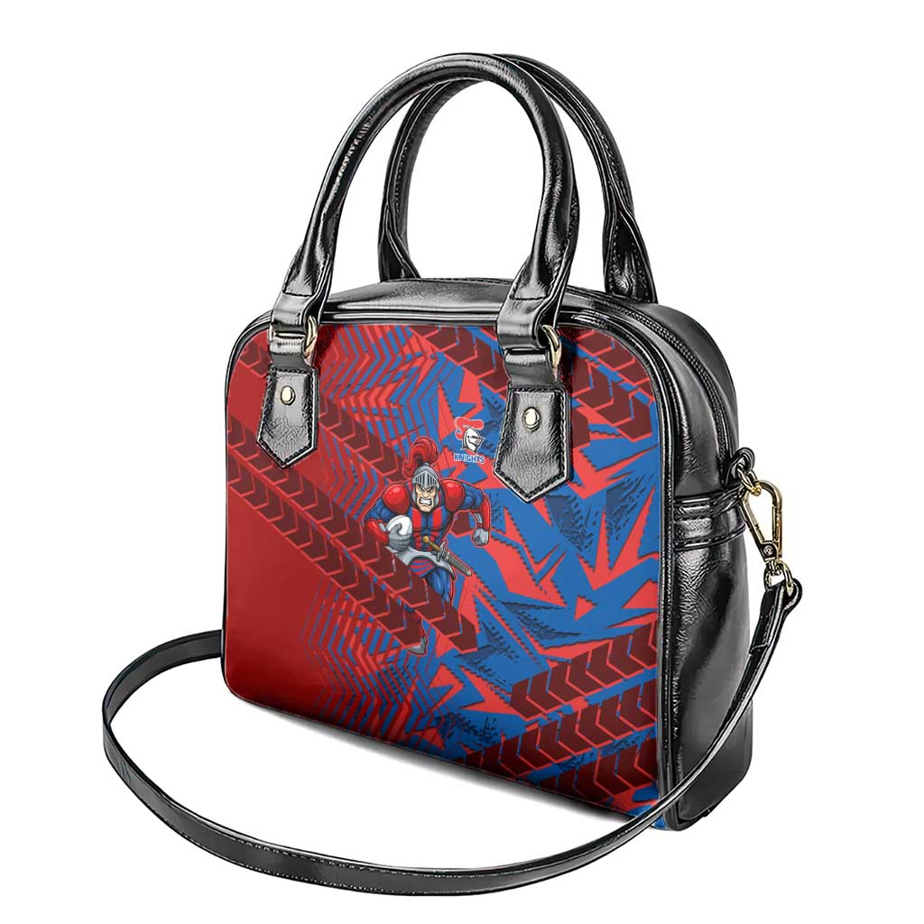 Newcastle Knights Rugby Shoulder Handbag Fierce Mascot Geometric Tribal Art