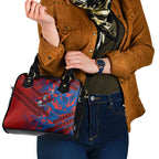Newcastle Knights Rugby Shoulder Handbag Fierce Mascot Geometric Tribal Art