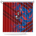 Newcastle Knights Rugby Shower Curtain Fierce Mascot Geometric Tribal Art