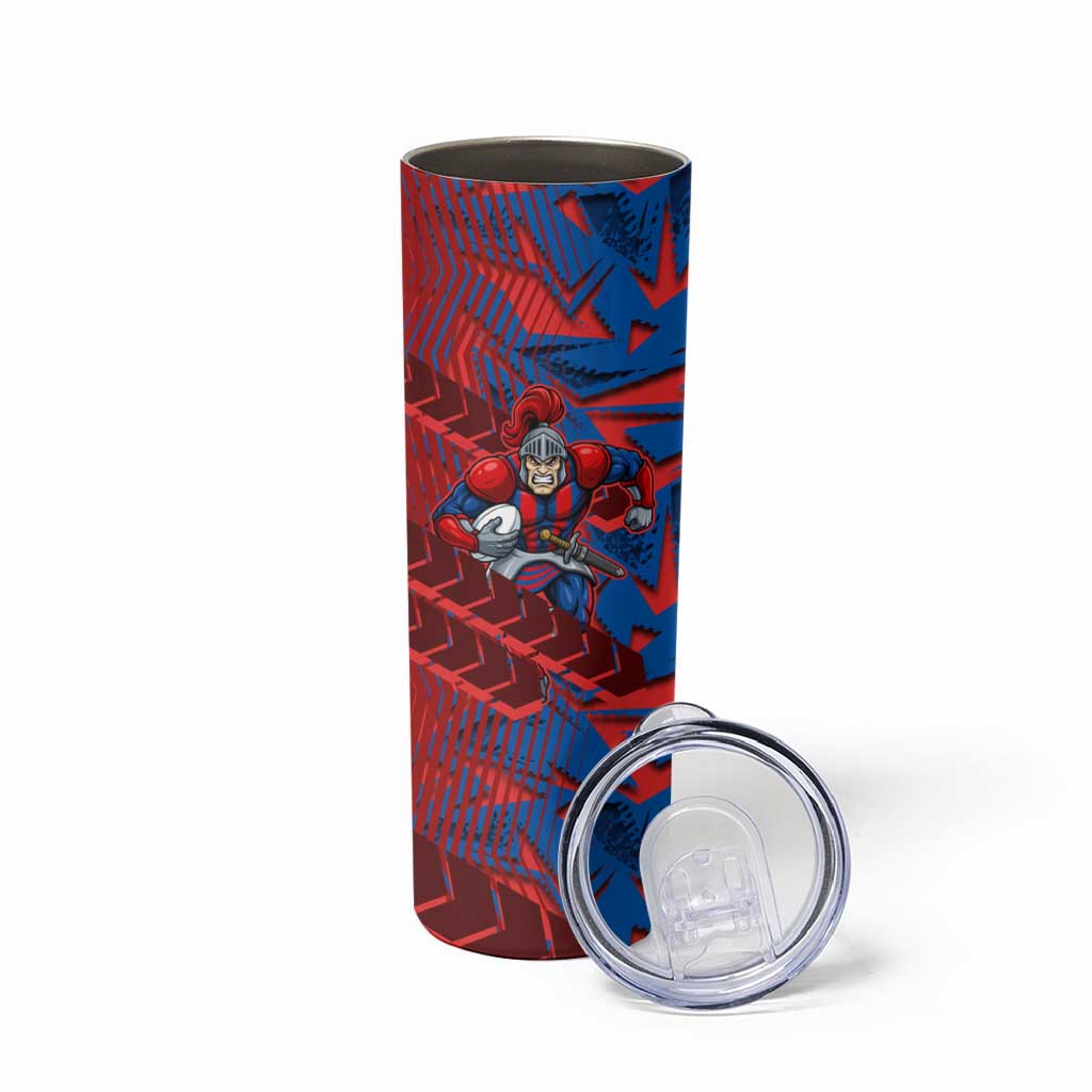 Newcastle Knights Rugby Skinny Tumbler Fierce Mascot Geometric Tribal Art