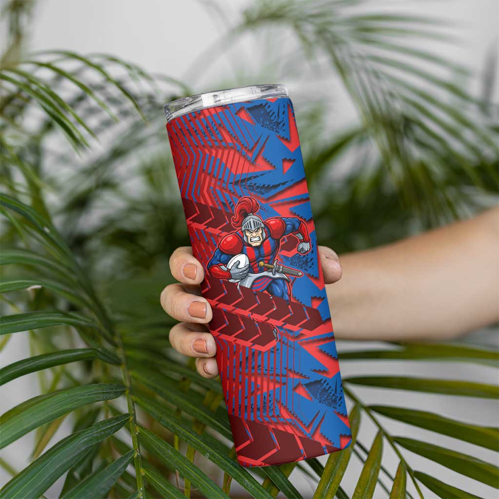 Newcastle Knights Rugby Skinny Tumbler Fierce Mascot Geometric Tribal Art