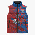 Newcastle Knights Rugby Sleeveless Puffer Jacket Fierce Mascot Geometric Tribal Art