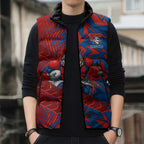 Newcastle Knights Rugby Sleeveless Puffer Jacket Fierce Mascot Geometric Tribal Art