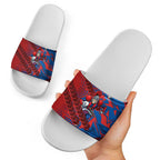 Newcastle Knights Rugby Slide Sandals Fierce Mascot Geometric Tribal Art