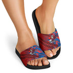 Newcastle Knights Rugby Slide Sandals Fierce Mascot Geometric Tribal Art