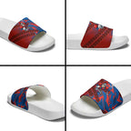 Newcastle Knights Rugby Slide Sandals Fierce Mascot Geometric Tribal Art