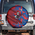 Newcastle Knights Rugby Spare Tire Cover Fierce Mascot Geometric Tribal Art