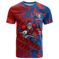 Newcastle Knights Rugby T Shirt Fierce Mascot Geometric Tribal Art