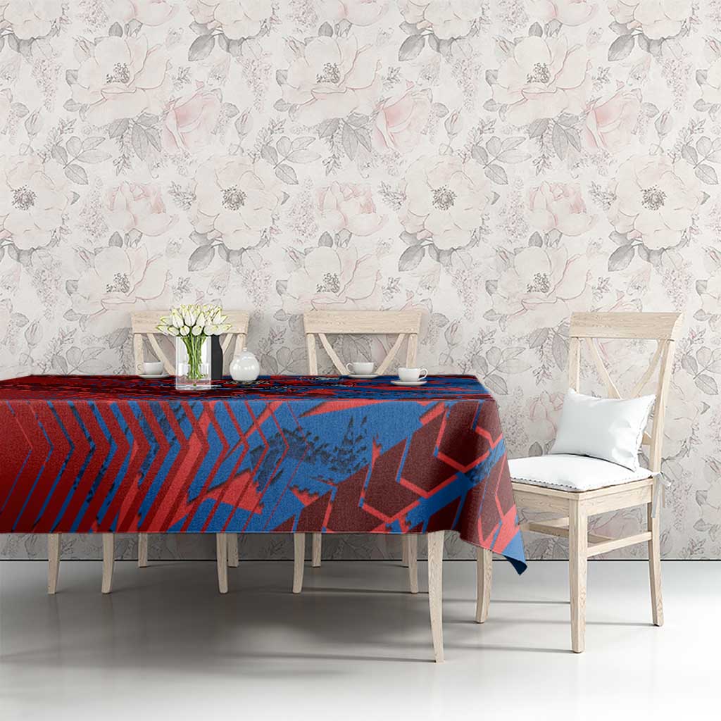 Newcastle Knights Rugby Tablecloth Fierce Mascot Geometric Tribal Art