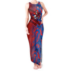 Newcastle Knights Rugby Tank Maxi Dress Fierce Mascot Geometric Tribal Art