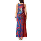 Newcastle Knights Rugby Tank Maxi Dress Fierce Mascot Geometric Tribal Art