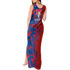Newcastle Knights Rugby Tank Maxi Dress Fierce Mascot Geometric Tribal Art