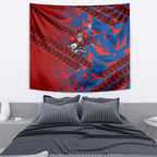Newcastle Knights Rugby Tapestry Fierce Mascot Geometric Tribal Art