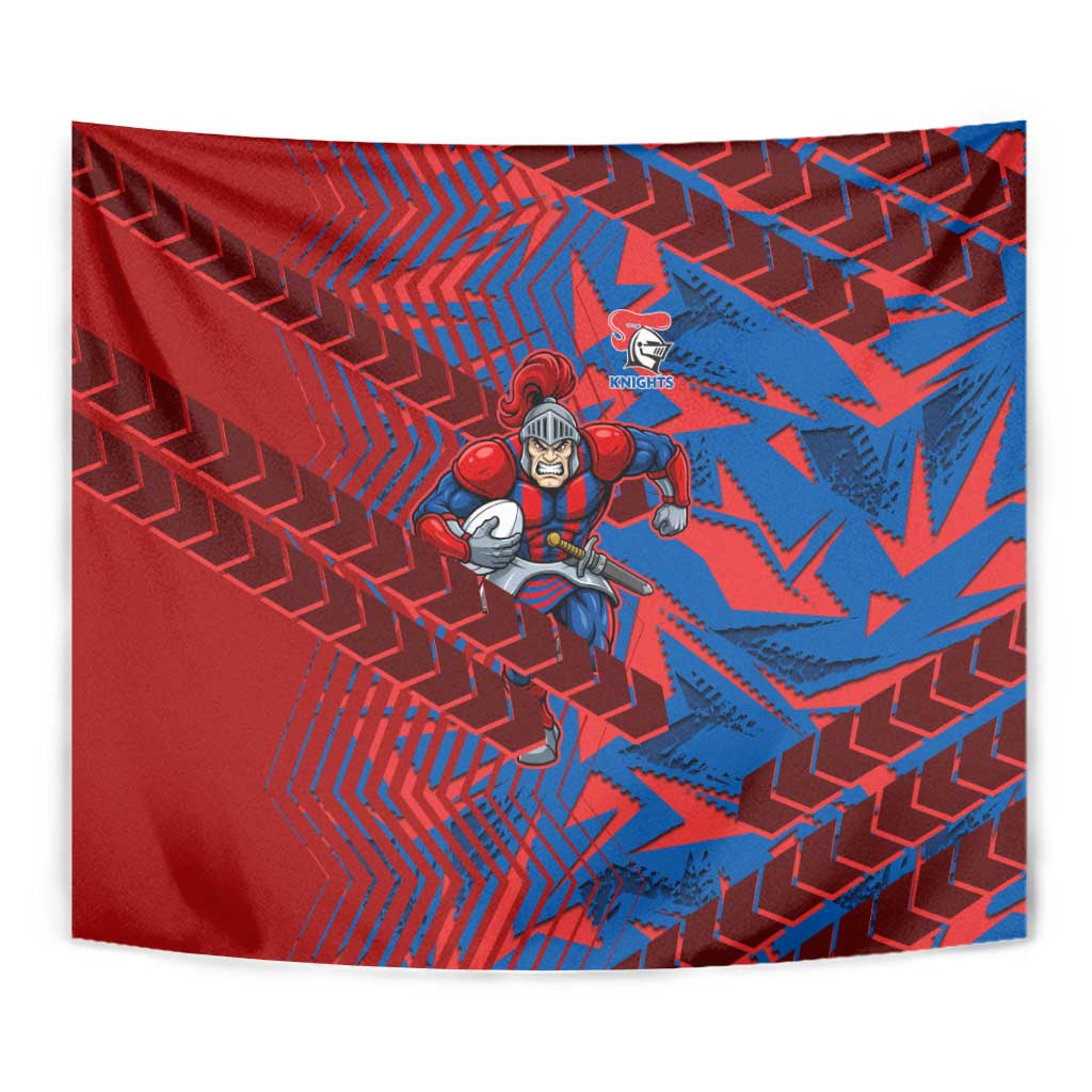Newcastle Knights Rugby Tapestry Fierce Mascot Geometric Tribal Art