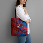 Newcastle Knights Rugby Tote Bag Fierce Mascot Geometric Tribal Art